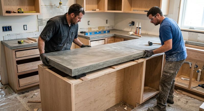 Cement Countertop Installation in Sonoma County, CA